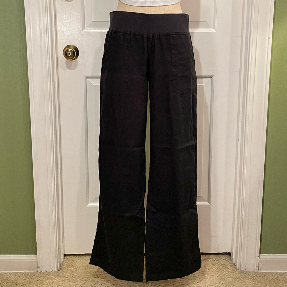Allen Allen Black Wide-Leg Pants